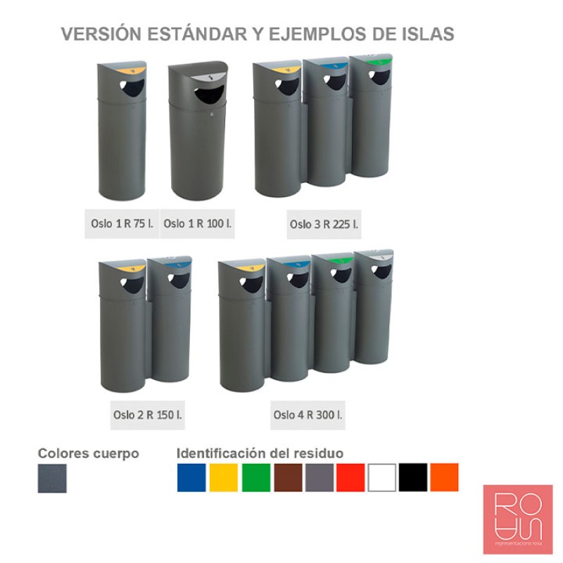 Paperera de reciclatge exterior Boston Selectiva 75 L i 100 L